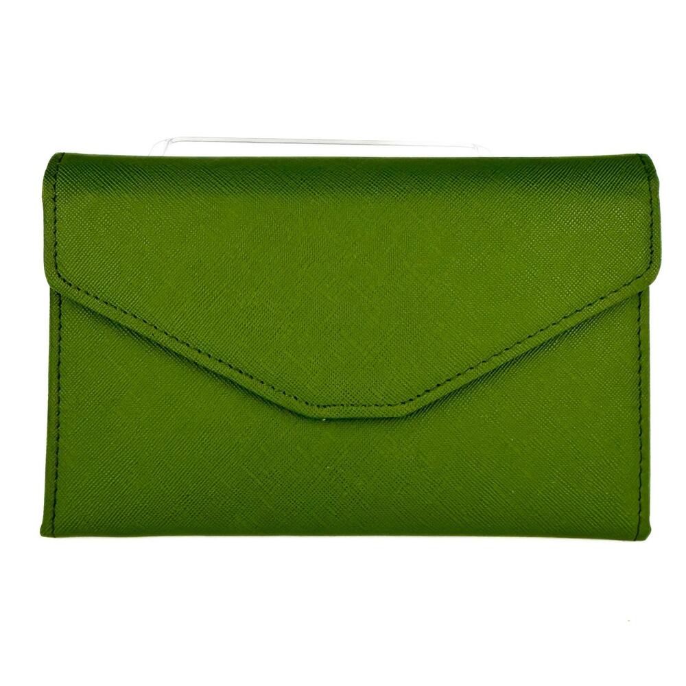 New‎ Zoppen Green Faux Leather Lightweight Envelope Travel Wallet Clutch Case